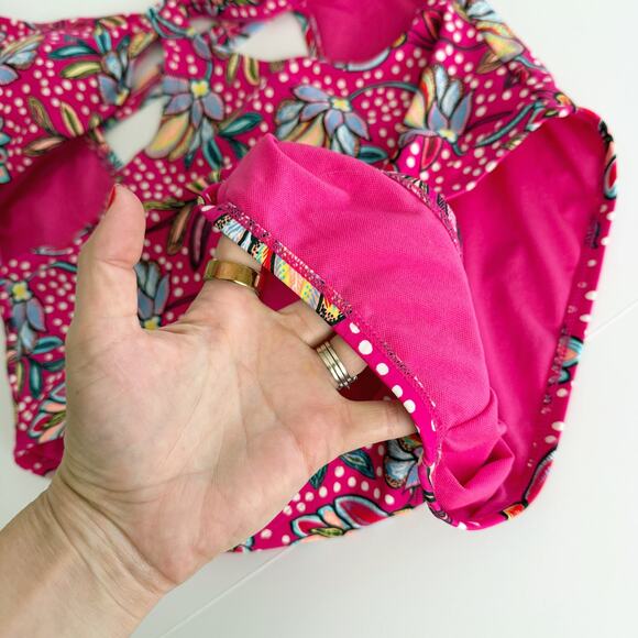 [Tabitha Brown] Target Size XL Pink Floral Print Cut Out One Piece Swimsuit - Picture 10 of 12